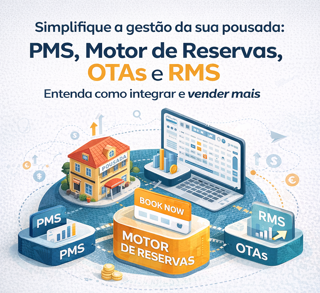 PMS, Motor de Reservas, OTAs e RMS: como simplificar a gestão da sua pousada